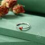 Sterling Silver Very Tiny Garnet Red Cz Heart Ring, thumbnail 3 of 12
