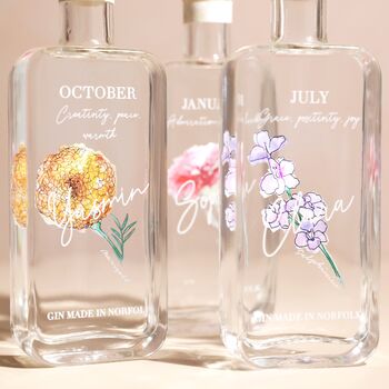Personalised 20cl Birth Flower Gin, 2 of 9