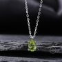 Tiny Genuine Peridot Crystal Oval Pendant Necklace, thumbnail 1 of 10