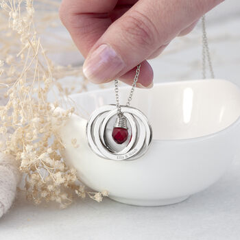 Personalised Russian Ring Garnet Crystal Necklace, 4 of 12