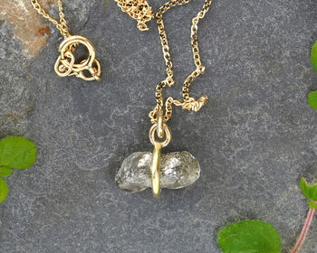 Natural Rough Diamond Necklace In 18k Yellow Gold, 3 of 5