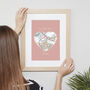 Personalised 'Home Sweet Home' Map Heart Print, thumbnail 6 of 7