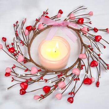 Light Up Twig Wreath Adorned With Hearts, 2 of 8