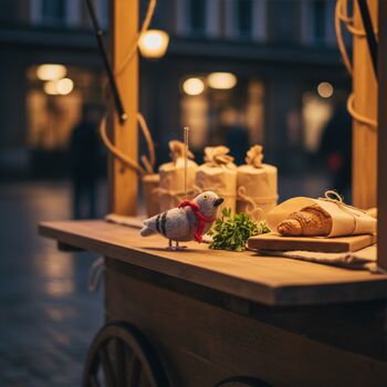 Pigeon In A Scarf Fair Trade Handmade Animal Felt, 4 of 5