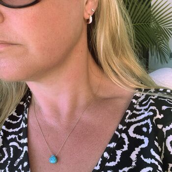 Turquoise Teardrop December Birthstone Necklace, 3 of 7