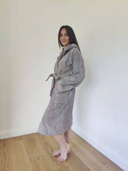 Personalised Unisex Premium Towelling Hooded Bath Robe, 6 of 11