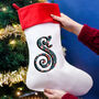 Personalised Initial Luxury Christmas Stocking Nordic, thumbnail 6 of 8