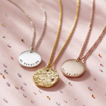 Textured Confetti Birthstone Disc Necklace, 5 of 12