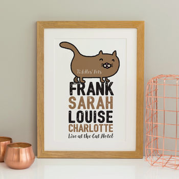 Cat Lovers Personalised Family Print, 3 of 7