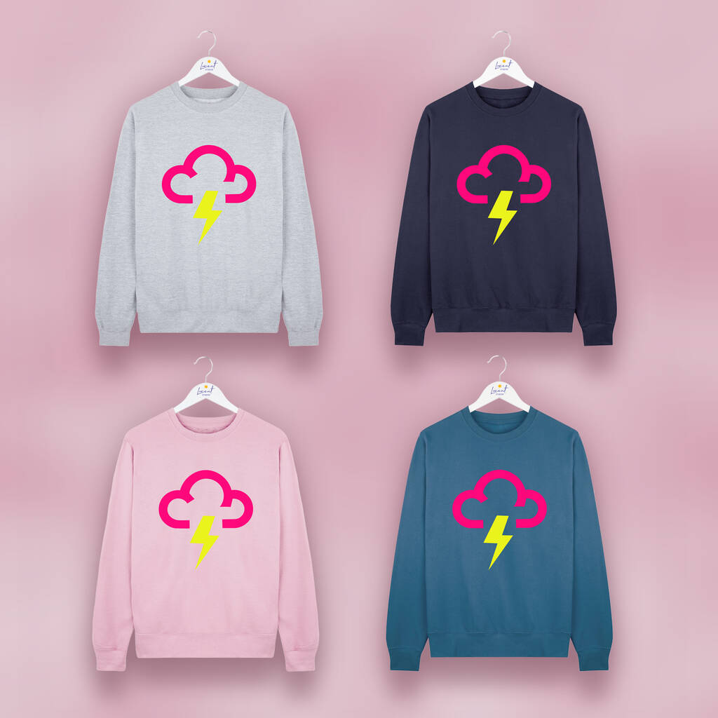 Thunder And Lightning Weather Symbol Sweatshirt By Lucent Studios