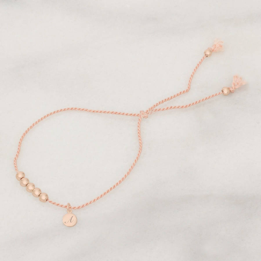 Personalised Sterling Silver Silk Make A Wish Bracelet By Bloom