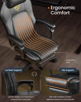 Ergonomic Gaming Chair With Footrest, 3 of 6