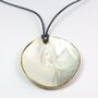 Cord Pendant Necklace With Round Shell Piece Charm, thumbnail 3 of 4