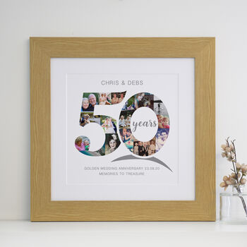 Personalised Golden Wedding Anniversary Collage, 6 of 9