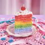 Fake Cake Candle Slice Birthday Rainbow Cake, thumbnail 4 of 6