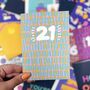Fun Colourful 21st Birthday Card, thumbnail 1 of 3