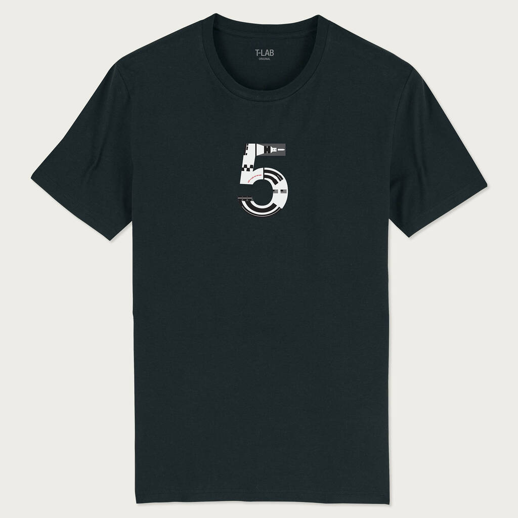 Saturn Five Rocket Black Organic T Shirt, 1 of 6