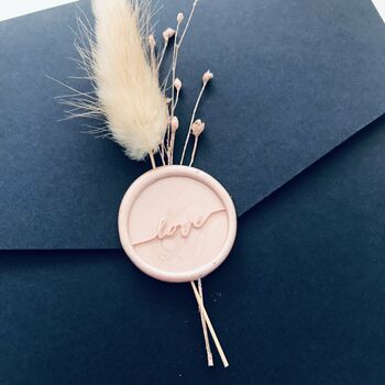 Navy And Blush Pink Bunny Tails Wedding Invitation, 3 of 7