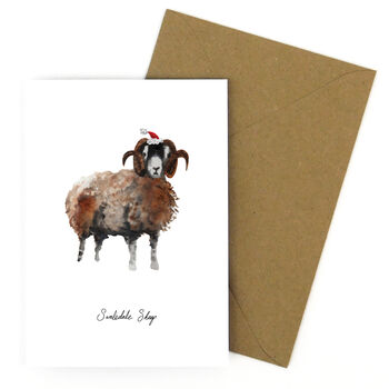 Christmas Swaldale Sheep Greetings Card, 4 of 6