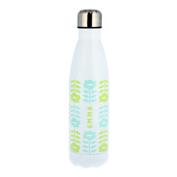 Personalised Retro Floral Metal Thermos Water Bottle, 2 of 6