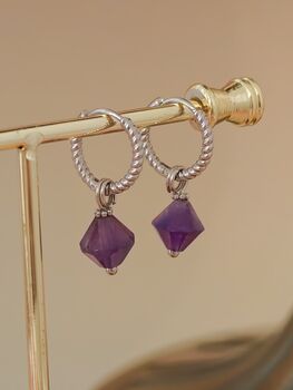 Aurora Rhombus Amethyst Earrings, 5 of 6