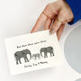 Personalised Elephant Family New Baby Keepsake Card, thumbnail 2 of 3