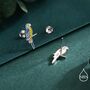 Blue And Yellow Macaw Parrot Bird Stud Earrings In Sterling Silver, thumbnail 2 of 10