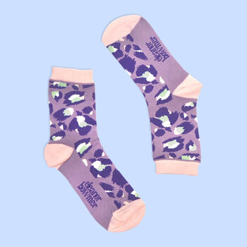 Pastel Leopard Print Socks Set Of Three, 7 of 8