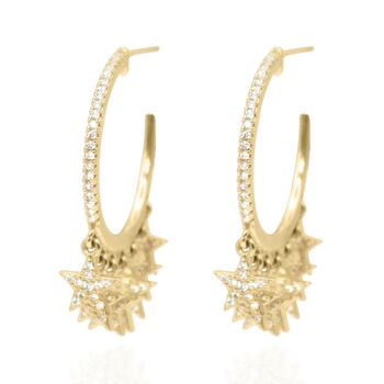 Lyra Star Hoop Earrings, 3 of 8