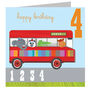 Animals On A Bus 4th Birthday Card, thumbnail 2 of 5