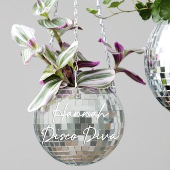 Personalised Disco Ball Hanging Planter, 4 of 10