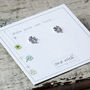 Lucky Clover Silver Gold Or Rose Gold Stud Earrings, thumbnail 3 of 10