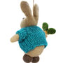 Handmade Felt Rabbit In Cardigan Easter Decoration, thumbnail 2 of 3
