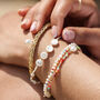 Gold Plated Stainless Steel Rainbow Bead Pearl Bracelet, thumbnail 5 of 6