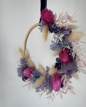 ' Mini Joy' Luxury Dried Flower Wreath, 2 of 3