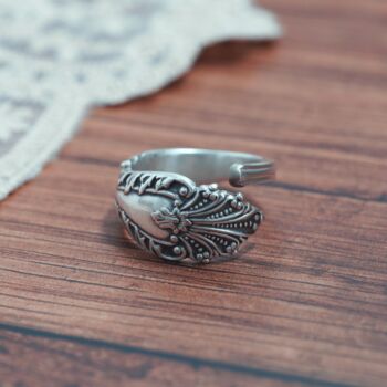 Ornate Victorian Spoon Wrap Ring, 2 of 6