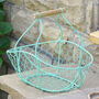 Vintage Green Garden Gathering Basket, thumbnail 3 of 4
