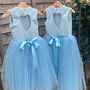 Girls Blue Ankle Length Tutu Flower Girl Dress, thumbnail 1 of 7