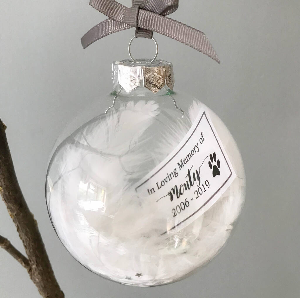 Personalised Pet Memorial Christmas Bauble By Little Bird Designs