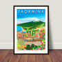 Taormina, Sicily Illustrated Travel Print, thumbnail 2 of 3