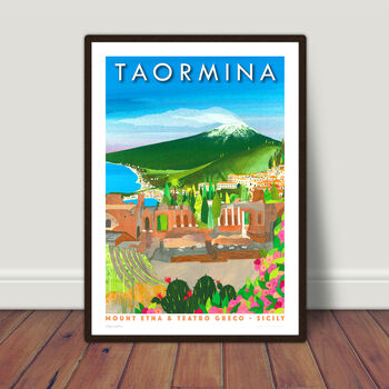 Taormina, Sicily Illustrated Travel Print, 2 of 3