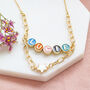 Draped Enamel Name Necklace With Star Detail, thumbnail 5 of 11