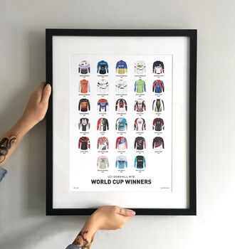 Mtb World Cup Winners Jerseys Art Print, 6 of 8