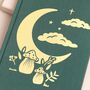 Gold Foil Celestial Toadstool Green Fabric Notebook, thumbnail 3 of 3