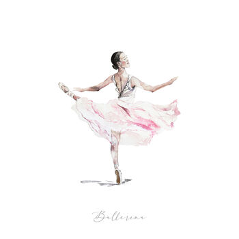 Ballerina Personalised Watercolour Art Print, 3 of 4