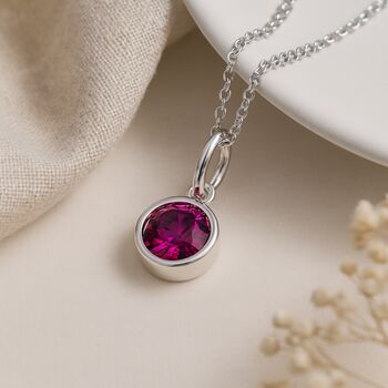 Personalised February Birthstone Necklace In Sterling Silver, 2 of 10