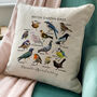 Personalised British Garden Birds Cream Cushion, thumbnail 2 of 2