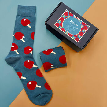 Personalised Men's Ping Pong Socks In A Box, 4 of 8