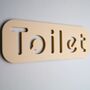 Modern Toilet Word Sign, Wc, Bathroom, Restroom, Beige, Acrylic Business Ready, thumbnail 2 of 6