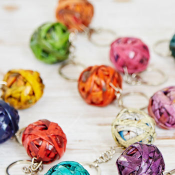 Colourful Recycled Newspaper Ball Keyring, 4 of 6